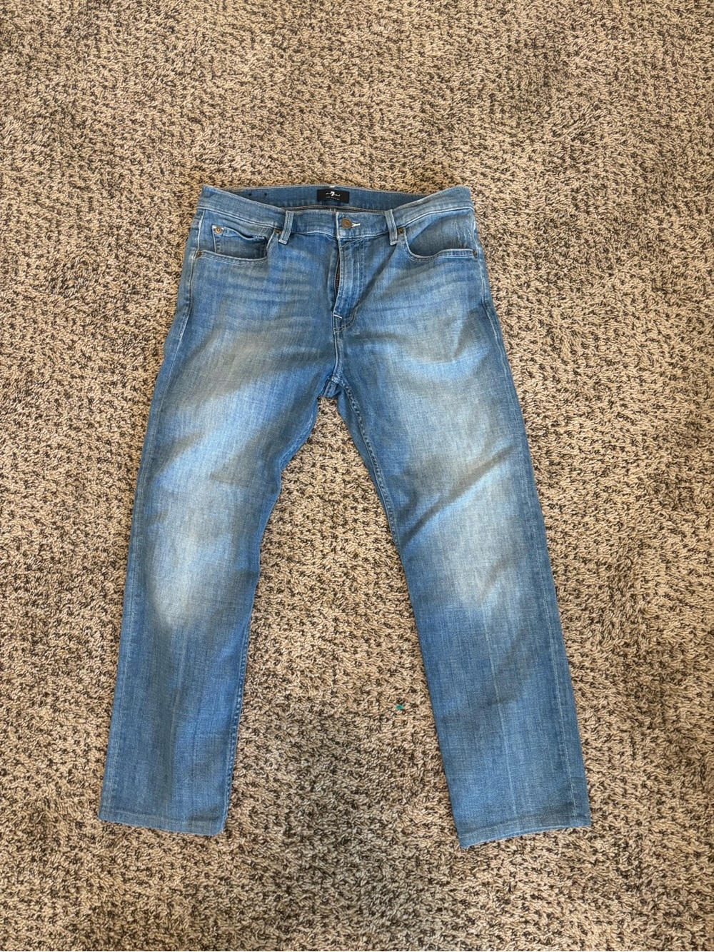 7 For All Mankind Straight Leg Light Blue Jeans